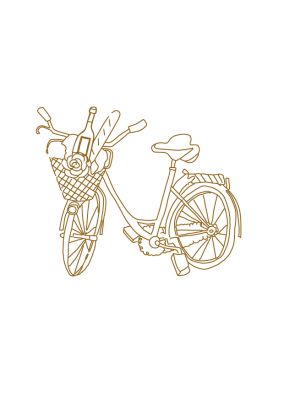 Line Art »bike & baguette«